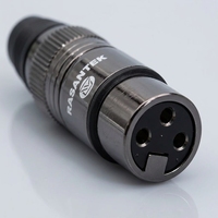 Connecteur Jack Phono (RCA) 3 Broches en Cuivre Plaqué Or Mini XLR RASANTEK Hifi Mâle Femelle Audio Vidéo Professionnel Microphone