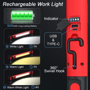 Cob Under Hood Work <b>Light</b> Usb Rechargeable Car Repair Underhood Magnetic Lamp <b>Led</b> WD-WK02 Magnetic Worklight Lamp Car - Product Image 5
