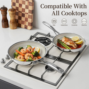 High Quality 3 Layers Stainless Steel Saute <b>Pan</b> Triply Stainless Steel Frying <b>Pan</b> <b>Set</b> - Product Image 2