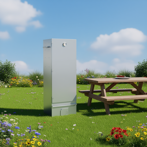 Ahumador de Acero Galvanizado D0100H5LC22, 17.5x11.4x43.3 Pulgadas, Color Plateado, Fácil de Limpiar, Parrilla para Barbacoa al Aire Libre - Product Image 2