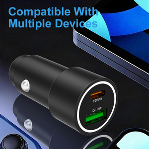 Caricabatterie per Auto IBD in Lega di Alluminio con Doppia Uscita USB Type-<span class=keywords><strong>C</strong></span> QC 48W 30W 18W, Ricarica Rapida per <span class=keywords><strong>iPhone</strong></span> Samsung - Product Image 4