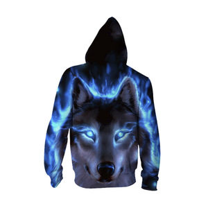 Usine Personnalisé Polyester <span class=keywords><strong>3d</strong></span> Grand <span class=keywords><strong>Loup</strong></span> Impression Hoodies Pull Avec Fermeture À Glissière - Product Image 4