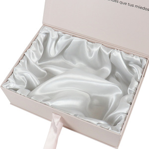 High-end Eco-Friendly Waterproof Magnetic Closure Flip-Top Rigid Paper Gift <b>Box</b> with Ribbon and Satin Lining - Product Image 4