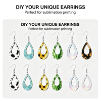 Sublimations-Blanko-Ohrringe, personalisierter Schmuck für Frauen, doppelte Tropfenform, Holz-Wassertropfen-Ohrringe, modisches persönliches Geschenk