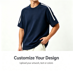 T-shirt Homme 230 GSM Lyocell 3 Rayures Manches Courtes Coupe Décontractée Noir/Blanc Respirant Anti-humidité Vente en Gros Logo Personnalisé - Product Image 1