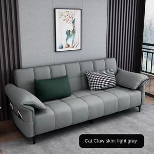 أريكة حديثة بسيطة وفاخرة من القماش التقني، أريكة قابلة للطي تتحول إلى سرير، إطار من الخشب الصلب، تصميم جديد - Product Image 5