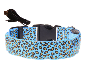 <span class=keywords><strong>Collar</strong></span> de perro con estampado de leopardo, recargable por USB, eléctrico, led, novedad, 2017 - Product Image 1
