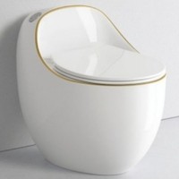 WC monobloc en céramique haut de gamme, design créatif en forme d'œuf, coloré, à siphon, pour appartement et hôtel