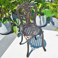 Chaise de meubles de patio en aluminium moulé antique en métal chaises de salle à manger de balcon de jardin extérieur