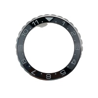 Montre 007 38 mm à double fuseau horaire noire avec insert de lunette en céramique luminescent vert et fonction inclinée