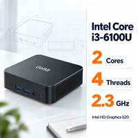 Harga Pabrik Core I3 6100U 8 16GB 256 512GB Dual HD-MI Gigabit Ethernet Win10/11 Mini PC Gaming PC Desktop Kecil untuk Rapat