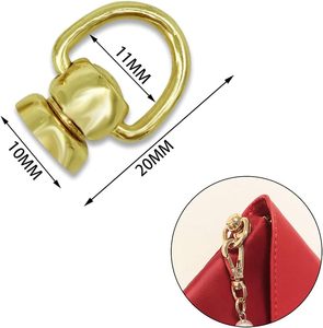 Remaches de latón con botón de bola y anillo en D giratorio para bricolaje, para cuero, collares, cinturones, bolsos, zapatos, estuches, motocicletas y vaqueros - Product Image 2