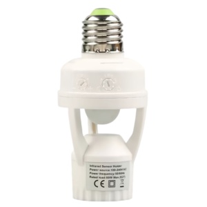 Base de Lámpara OLIP Ajustable E26/E27 para PC, <span class=keywords><strong>Sensor</strong></span> de Movimiento PIR, Encendido/Apagado Automático, Control de Iluminación Nocturna para Sótano, Estilo de Tornillo, 2 Años - Product Image 1