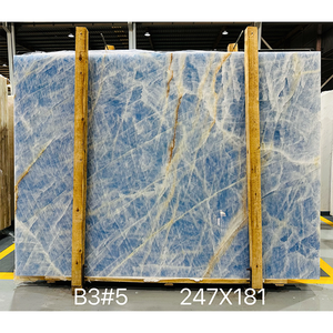 Losas de piedra de mármol de ónix blanco azul de cristal natural retroiluminado natural para la venta - Product Image 3