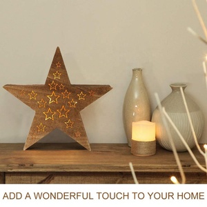 14 "ตกแต่งแบตเตอรี่ดำเนินการ Rustic Led Light ไม้ Star Sign สำหรับวันประกาศอิสรภาพตกแต่ง - Product Image 4