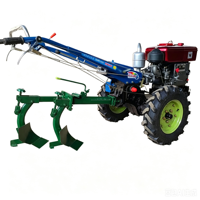 Tracteur à deux roues de 18HP, 20HP, 22HP à démarrage électrique, grande puissance, avec remorque, semoir et charrue