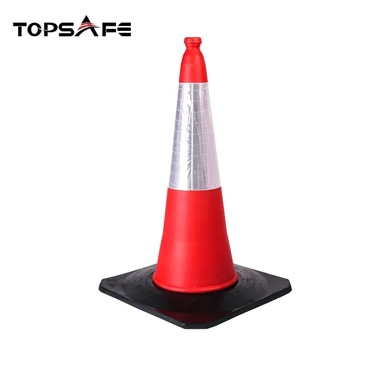 Hot sale two parts red HDPE body with black PVC base traffic cone S-1216H