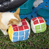Jouet interactif de luxe écologique pour chien, cube de Rubik à dissimuler la nourriture, jouet à mâcher olfactif en polaire et coton PP, saveur poulet