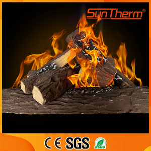 Modern 5pcs Steel Ceramic Fiber <strong>Eco</strong>-Friendly Natural Realistic Fire <strong>Log</strong> for Indoor Gas Fireplace Used Fire Pit SUNTHERM - Product Image 2