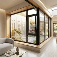 Ventanas de Aluminio con Triple Acristalamiento Aislante HUACAI, Apertura Horizontal, Pantalla de Acero Inoxidable, para Dormitorio y Sala de Estar, Aislamiento Térmico