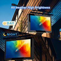 Kiosco de Señalización Digital para Exteriores, Resistente al Agua IP65, Montado en la Pared, Monitor LCD 4K de 3000 Nits, Animación, Publicidad Táctil Todo en Uno
