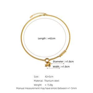 Collar de bola con estrella de cinco puntas de geometría sólida para mujer, cadena de acero de titanio con cierre, regalos para fiestas de acero inoxidable. - Product Image 6