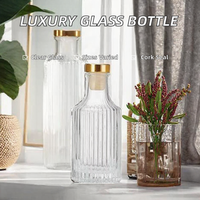 Diffuseur de parfum de luxe en verre avec bouchon en liège, forme ronde, boîte estampée à chaud