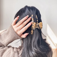 Nouveau coréen de haute qualité acétate cheveux griffe grand incurvé simple écaille de tortue imprimé léopard cheveux griffe cheveux accessoires en gros