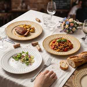 Modern Minimalist <b>Ceramic</b> Dinner <b>Plate</b> Kiln Glaze Salad Fruit <b>Plate</b> Hotel Steak Pasta <b>Plate</b> Porcelain Serving Tray - Product Image 1