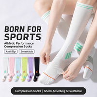 Chaussettes de compression respirantes pour le sport, chaussettes de mollets athlétiques, chaussettes élastiques à pression pour l'été