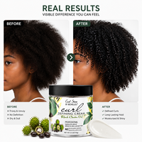 Crème hydratante et lissante sans rinçage à l'huile de ricin noire bio OEM/ODM pour cheveux crépus – Formule définissante pour les boucles – Marque privée