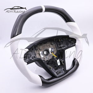 <span class=keywords><strong>Volant</strong></span> à 3 branches en fibre de carbone noire brillante à plateau plat pour Tesla Model S/X/Plaid 2021+ - Product Image 6