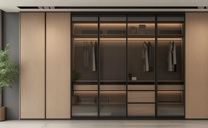 Armario de Madera Ecológico Moderno y de Lujo, Diseño Personalizado, Gran Capacidad, Ahorro de Espacio, para Dormitorio, Hogar, Apartamento, Estilo Minimalista - Product Image 2