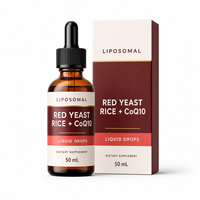 Gouttes liquides de levure de riz rouge liposomale avec CoQ10, citron bergamote, berbérine, artichaut et ail