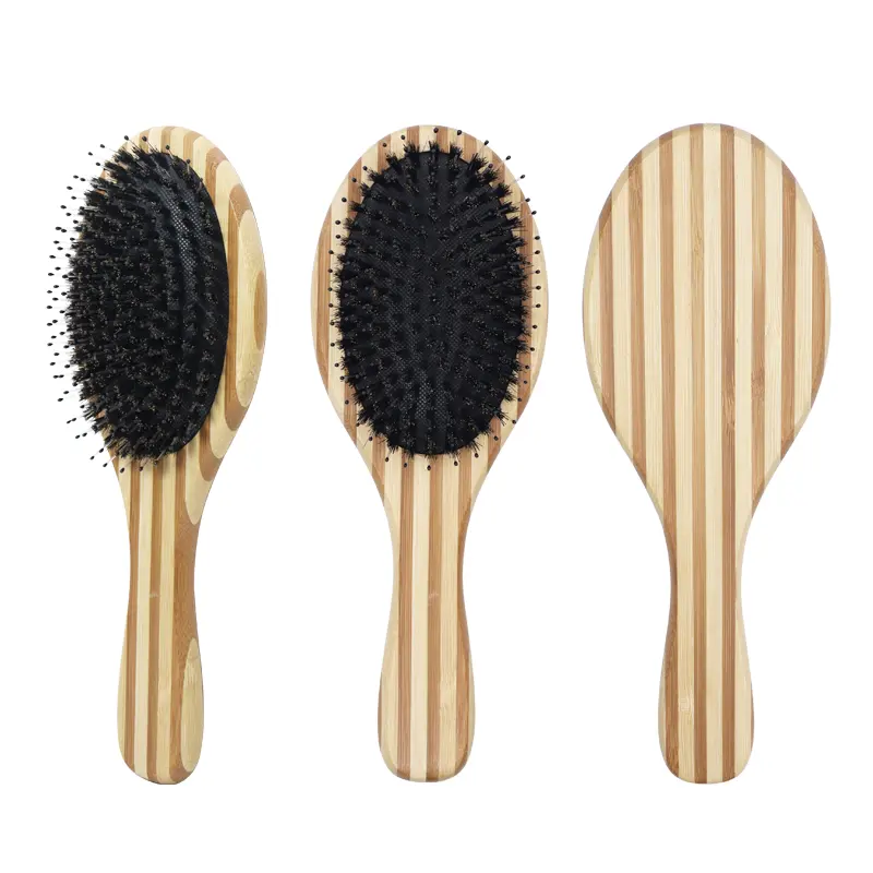 Custom Eco-friendly Natural Wood Bamboo Paddle Detangling Hair comb brush