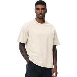 T-shirt en coton surdimensionné pour homme, coupe ample, effet vintage, manches courtes, décontracté, unisexe, en jersey - Product Image 2