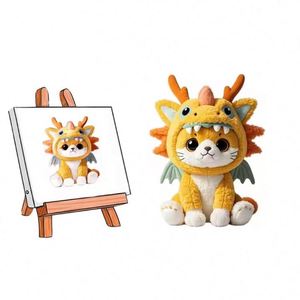 Custom Super Soft <b>Plush</b> Dragon-<b>Cat</b> Design Toy for Personalized Fantasy Pet for Birthday Occasions - Product Image 1