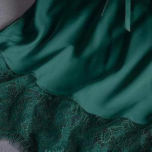 Trajes de noche para mujer Pantalones cortos de seda Conjunto corto de seda para mujer Vestido de seda de sensación de lujo transpirable para ropa de noche - Product Image 3