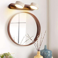 Applique Murale LED Wabi Sabi en Pierre Jaune, Style Nordique Créatif, pour Salon, Chambre, Salle de Bain, Coiffeuse, Lampe de Chevet