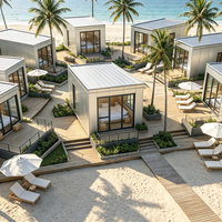 Maison préfabriquée modulaire entièrement finie, assemblage rapide sur site, cabane préfabriquée mobile personnalisée pour complexe touristique