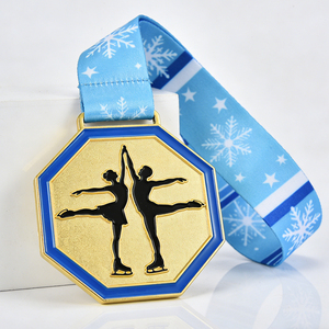 Medalla de Patinaje Artístico sobre Hielo con Cinta, Personalizada, de Esmalte Duro o Suave, al por Mayor del Fabricante - Product Image 1