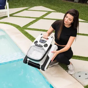 Robot pembersih vakum kolam renang otomatis, pembersih Robot kolam renang nirkabel pintar untuk kolam ikan
