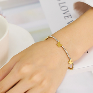 XIXI Ins ajustable mariposa circón acero inoxidable venta al por mayor mujeres <span class=keywords><strong>De</strong></span> Marque Bling joyería <span class=keywords><strong>de</strong></span> moda pulseras <span class=keywords><strong>de</strong></span> cadena - Product Image 6