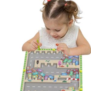 Jeu d'apprentissage sensoriel ABC : Lot de conception de labyrinthe magnétique en bois avec lettres de l'alphabet pour enfants - Product Image 1
