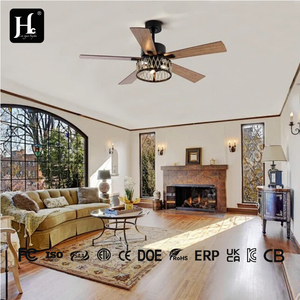 Nouveau lustre de plafond à LED en cristal de 52 pouces pour salon, 5 pales avec ventilateur de plafond intégré - Product Image 3