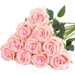 Rosa artificiale 10 pz Bouquet di fiori aperti blu Navy finta rosa per matrimonio centrotavola fiori di seta finta rosa blu - Product Image 5