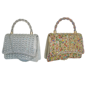 Bolso de mano de lujo con diamantes de imitación para novia, diseño brillante, para fiesta, portátil, de noche, tendencia 2024 - Product Image 1