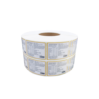 Papier enduit imperméable auto-adhésif à prix avantageux, étiquettes personnalisées, emballage alimentaire minimaliste, rouleau d'autocollants ronds