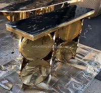 Table de porche de luxe Table de console murale en marbre design Hall d'entrée Table de vue d'extrémité simple post-moderne pour meubles de salon