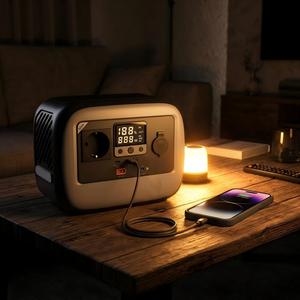 Station d'alimentation portable 300W, générateur solaire 320Wh, onde sinusoïdale pure, batterie de secours extérieure, charge rapide MPPT - Product Image 2